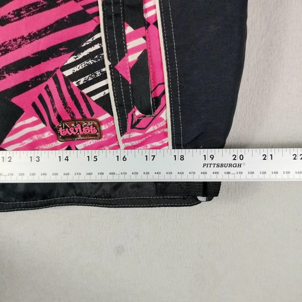 Castle X Jacket Girls XL Pink Black Geometric Insulated Ski Snow Winter Racewear